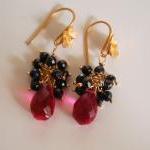 AAA hot pink quartz and bla..