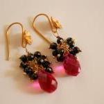 AAA hot pink quartz and bla..