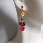 AAA hot pink quartz and bla..