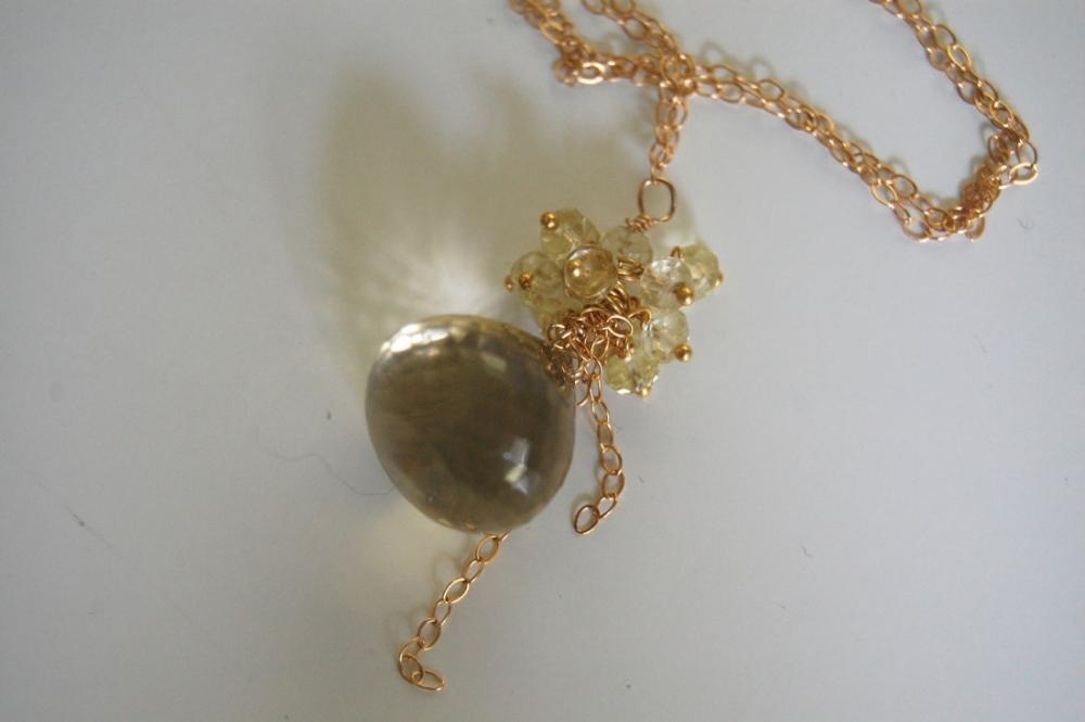 Gorgeous Lemon quartz onion briolette necklace