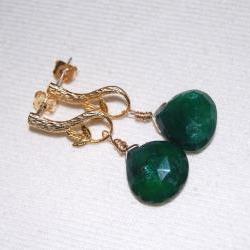 Emerald dangle earrings