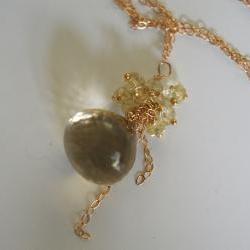 Gorgeous Lemon quartz onion briolette necklace