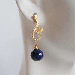 Blue Sapphire Dangle Earrings