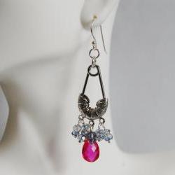 Hot Pink Quartz and Iolite Chandelier